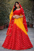 Red Pure Chinon Lehariya Chunni Rajasthani Chaniya Choli 