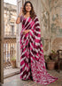 Red Soft Pure Soft Mulmul Cotton Batik Hand Block Print Cotton Saree 