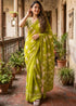 Lemon Soft Pure Soft Mulmul Cotton Batik Hand Block Print Cotton Saree 