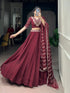 Maroon Pure Soft Rangoli Crush Sequins and Thread Embroidery Work Lehenga Choli 