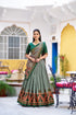 Green Pure Tasar Silk Printed Lehenga Choli 