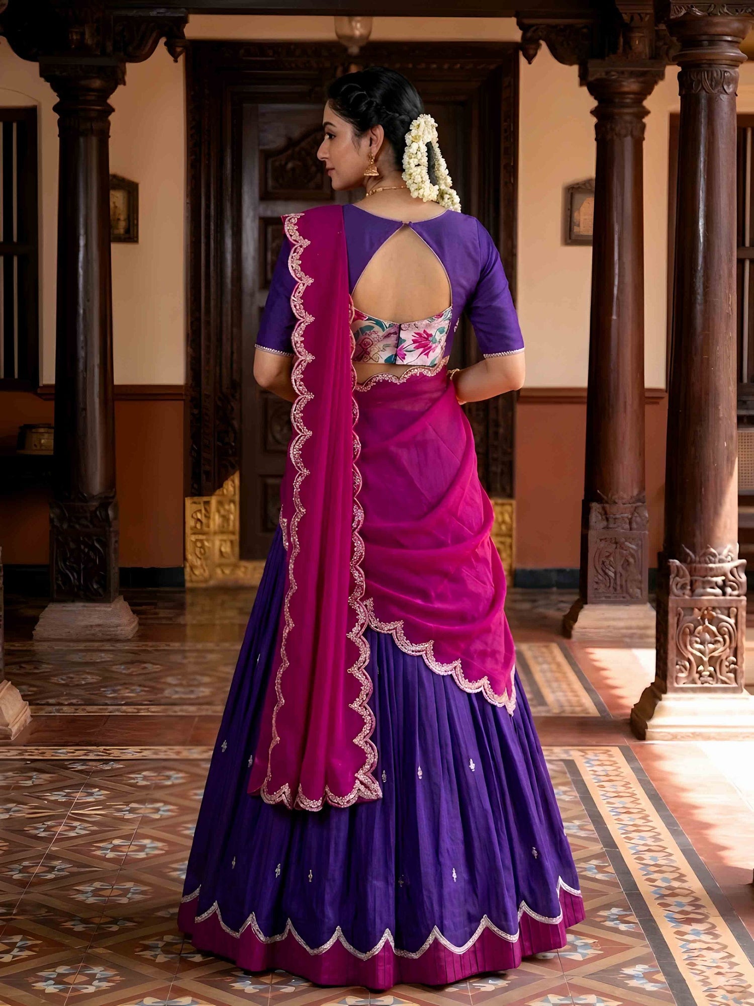Blue Pure Naysha Sequins and Thread Embroidery Work Lehenga Choli 
