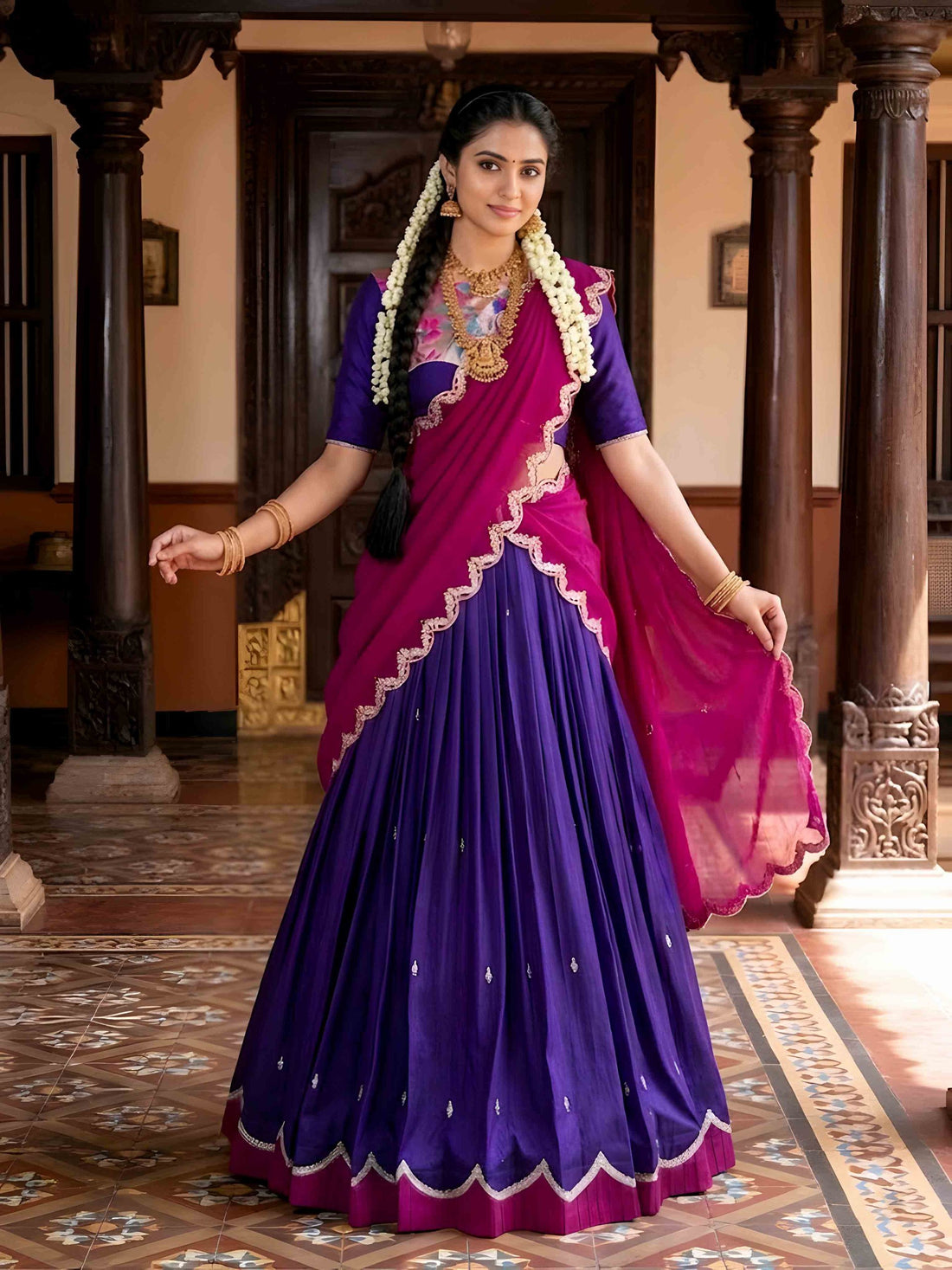 Blue Pure Naysha Sequins and Thread Embroidery Work Lehenga Choli 