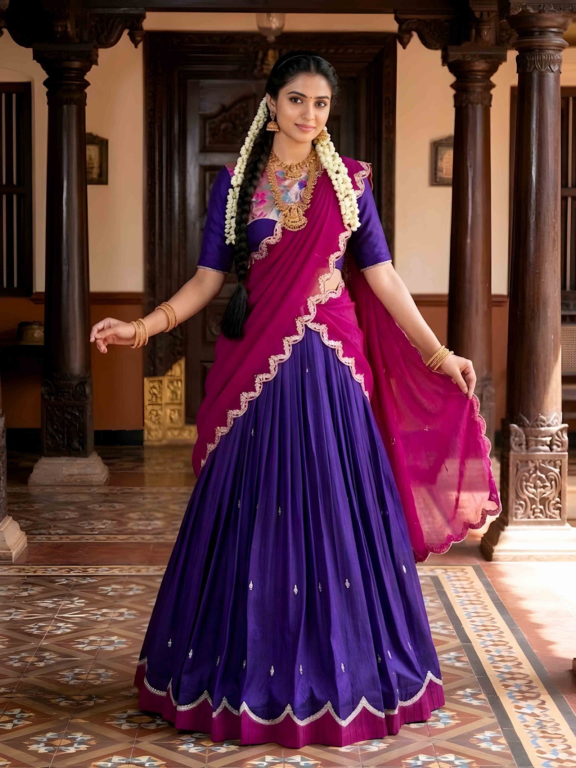 Blue Pure Naysha Sequins and Thread Embroidery Work Lehenga Choli 