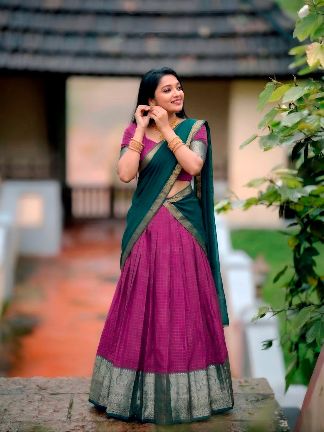 Pink Pure Dola Chex with Zari Weaving Work Lehenga Choli 