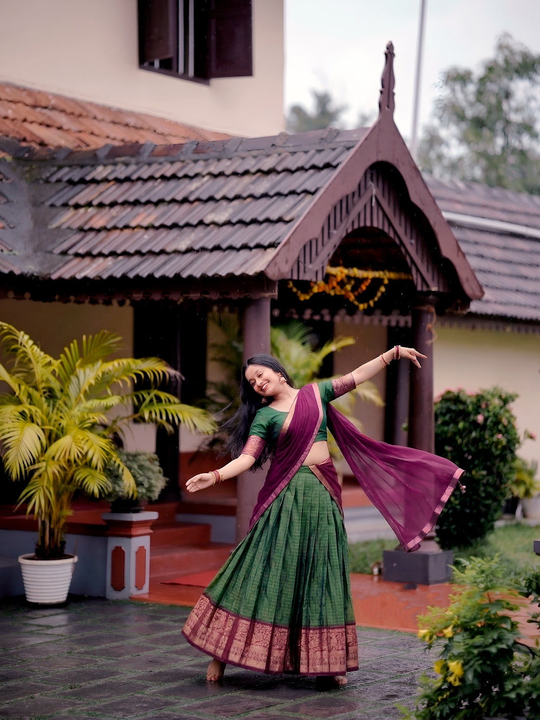 Mehandi Pure Dola Chex with Zari Weaving Work Lehenga Choli 