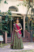 Green Pure Tasar Silk Gilded Motif Foil Printed Lehenga Choli 