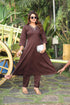 Chocolate Pure Premium Pure Cotton Kurti Pant Dupatta Set 