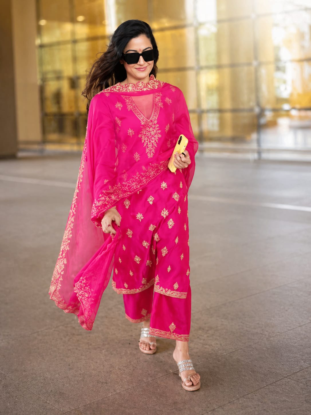 Pink Pure Berry Silk Heavy Embroidery Pant Dupatta Set 