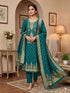 Rama Pure Zari Banarasi Silk Kurti Pant Dupatta Set 