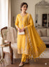 Yellow Pure Zari Banarasi Silk Kurti Pant Dupatta Set 