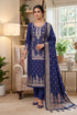 Blue Pure Zari Banarasi Silk Kurti Pant Dupatta Set 
