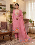 Pink Pure Muga Cotton Jamdani Pichwai Weaving Salwar Suit 
