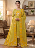 Yellow Pure Muga Cotton Jamdani Pichai Weaving Salwar Suit 