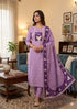 Lavender Pure Muga Cotton Jamdani Pichai Weaving Salwar Suit 