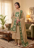 Beige Pure Muga Cotton Jamdani Pichai Weaving Salwar Suit 