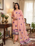 Peach Pure Muga Cotton Jamdani Pichai Weaving Salwar Suit 