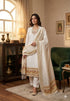 White Pure Zari Banarasi Silk Weaving Salwar Suit 