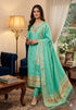 Green Pure Zari Banarasi Silk Weaving Salwar Suit 