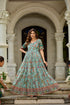 Green Pure Silk Blend Anarkali Gown 