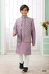 Onion Pure Soft Art Banarasi Silk Computer Work Boys Kurta Pajama Jacket Set 