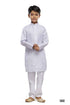 Grey Pure Soft Art Banarasi Silk Digital Print Boys Kurta Pajama