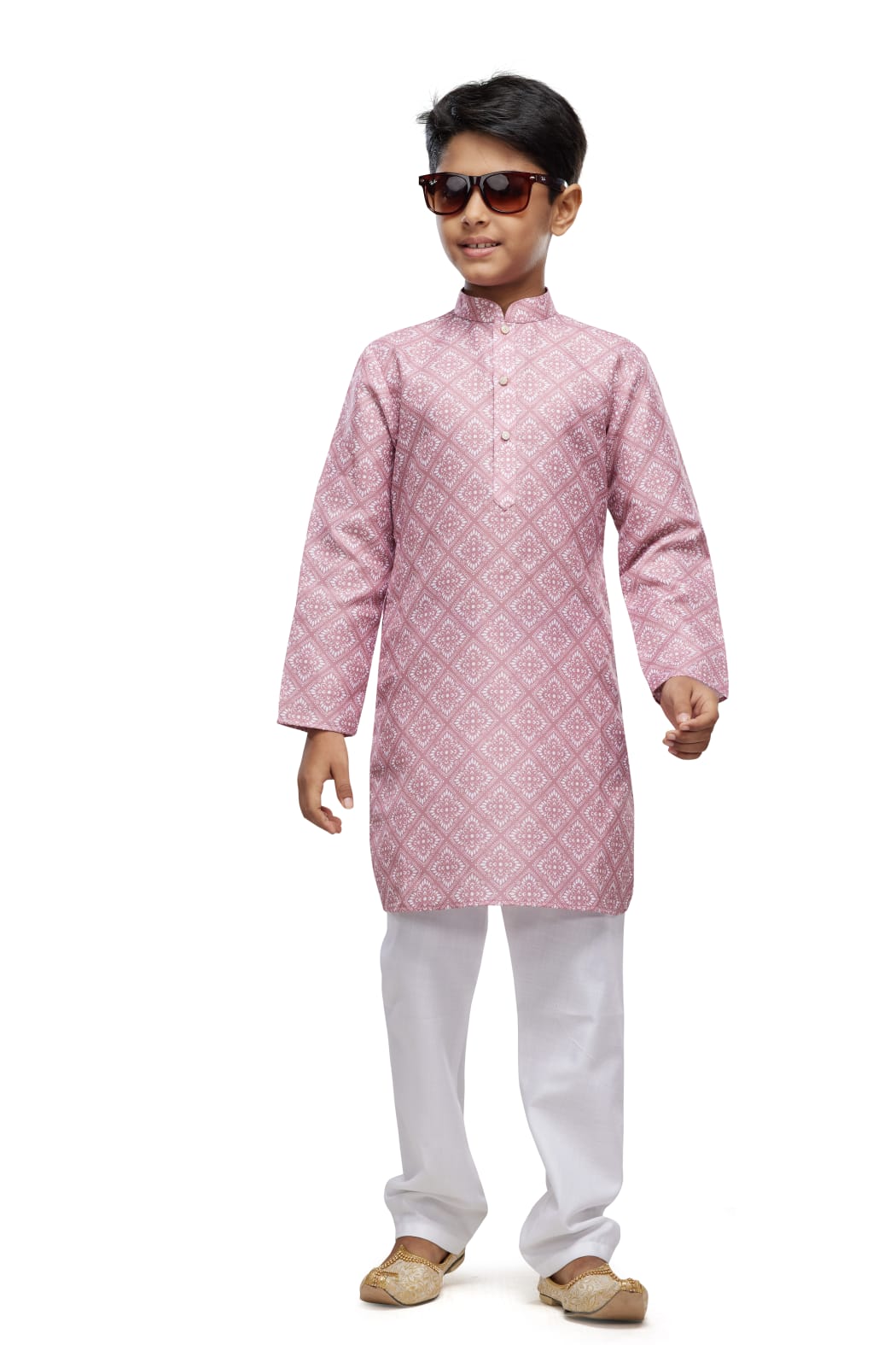 Onion Pure Soft Art Banarasi Silk Digital Print Boys Kurta Pajama