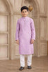 Magenta Pure Soft Art Silk Self Broead Boys Kurta Pajama
