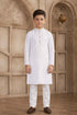 Off White Pure Soft Art Silk Self Broead Boys Kurta Pajama