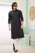 Black Pure Soft Art Banarasi Silk Embroidery Thread Work Kurta Pajama Set
