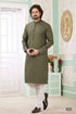 Mahendi Pure Soft Art Banarasi Silk Embroidery Thread Work Kurta Pajama Set