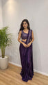 Purple Pure Imported Fendi Silk Ready to Wear Saree