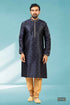 Blue Pure Soft Jequard Silk Brocade Kurta Pajama