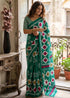 Green Pure Soft Malmal Cotton Batik Hand Block Cotton Saree
