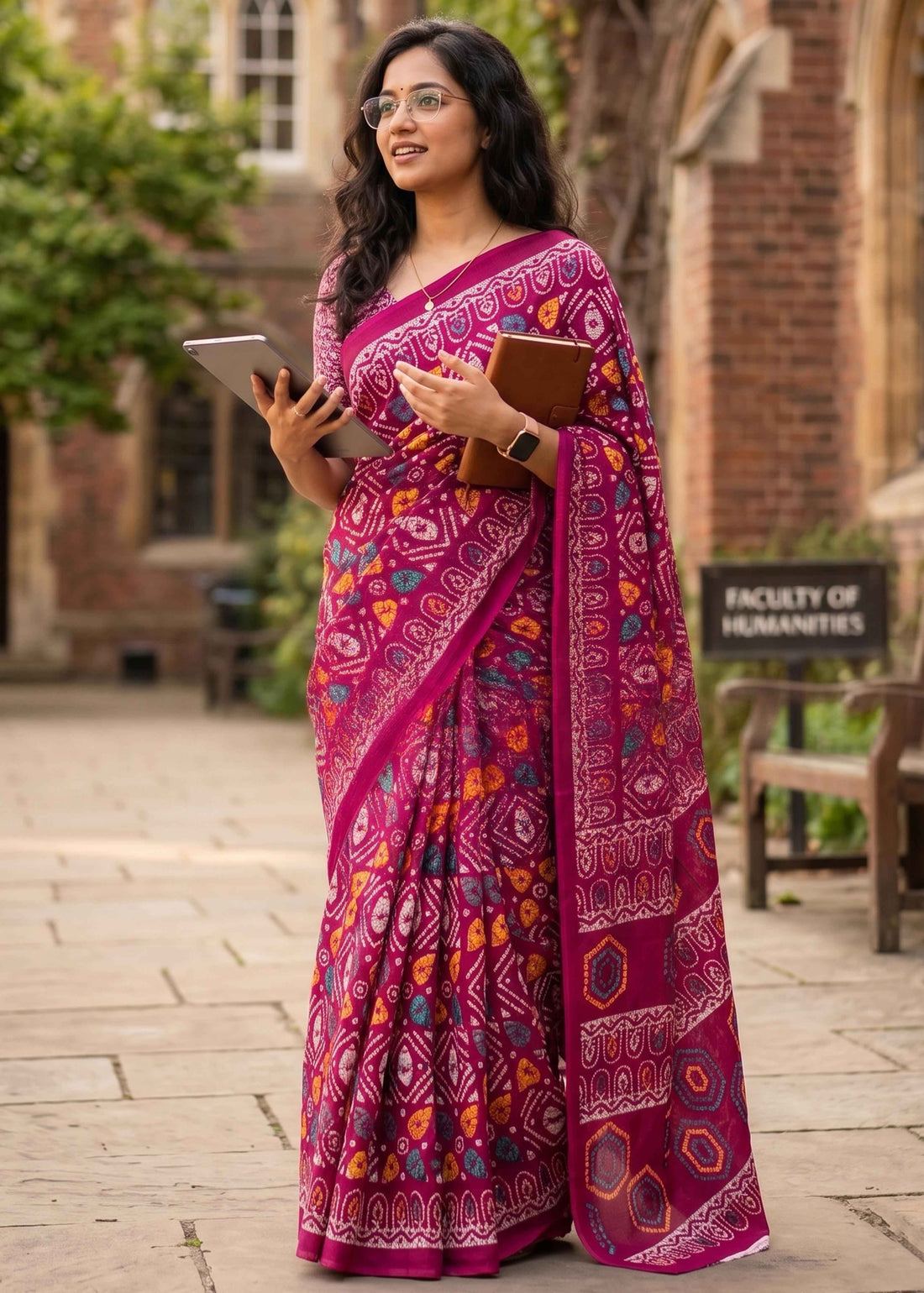 Pink Pure Soft Malmal Cotton Batik Hand Block Cotton Saree