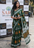 Green Pure Soft Malmal Cotton Hand Block Cotton Saree