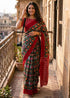 Green Pure Soft Malmal Cotton Ikkat Hand Block Cotton Saree