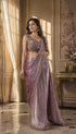 Purple Pure Imported Fendi Silk Ready to Wear Saree