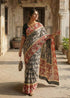 Black Pure Soft Malmal Cotton Kalamkari Hand Block Print  Cotton Saree