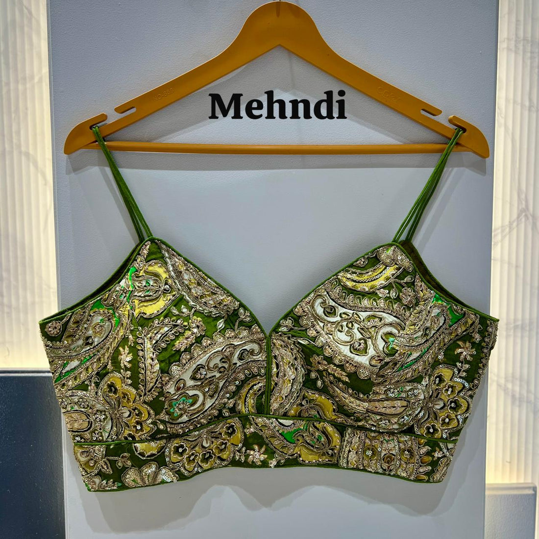 Mehandi Pure Heavy Pure Viscose Soft Crape Silk Sleeves Less Blouse