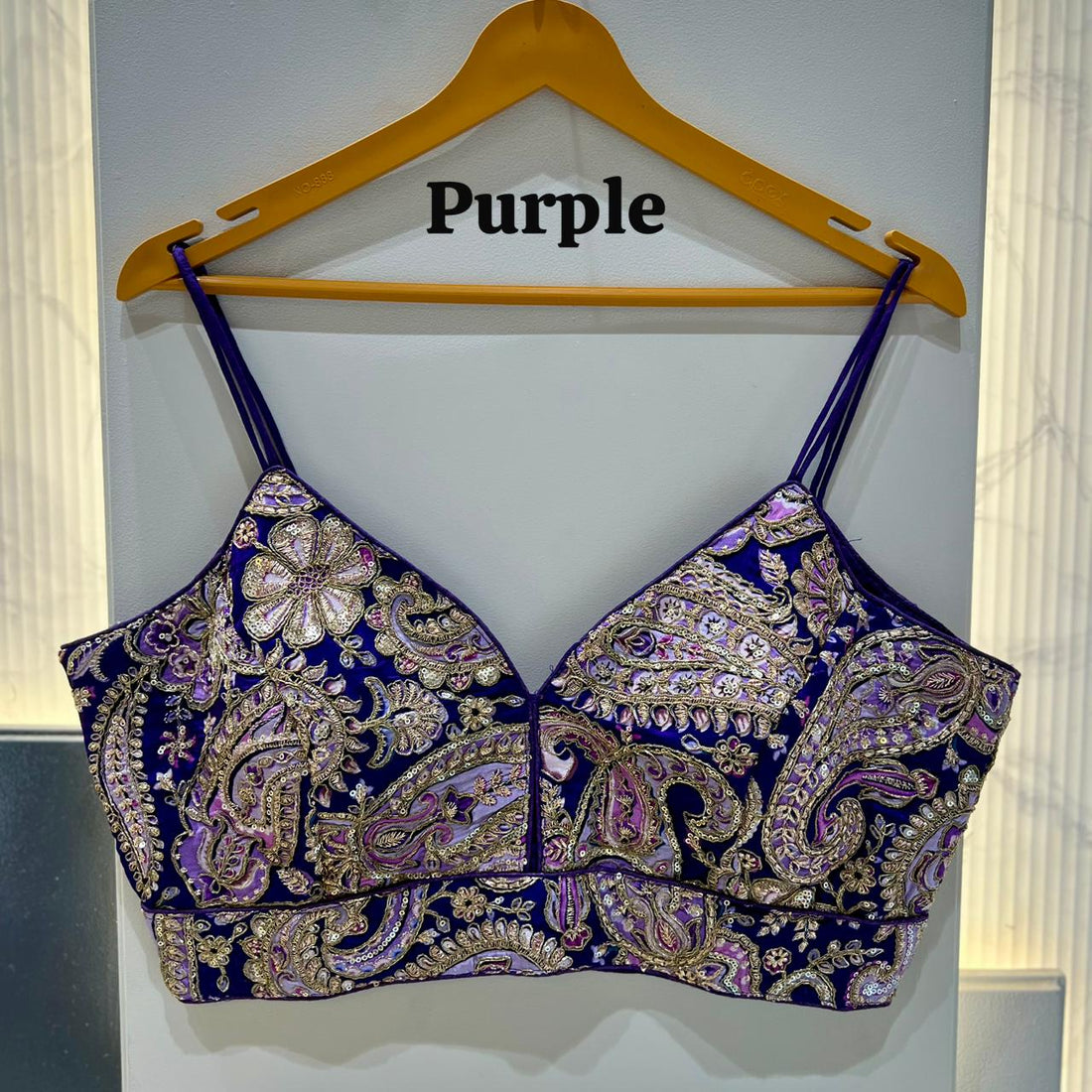 Purple Heavy Pure Viscose Soft Crape Silk Sleeves Less Blouse