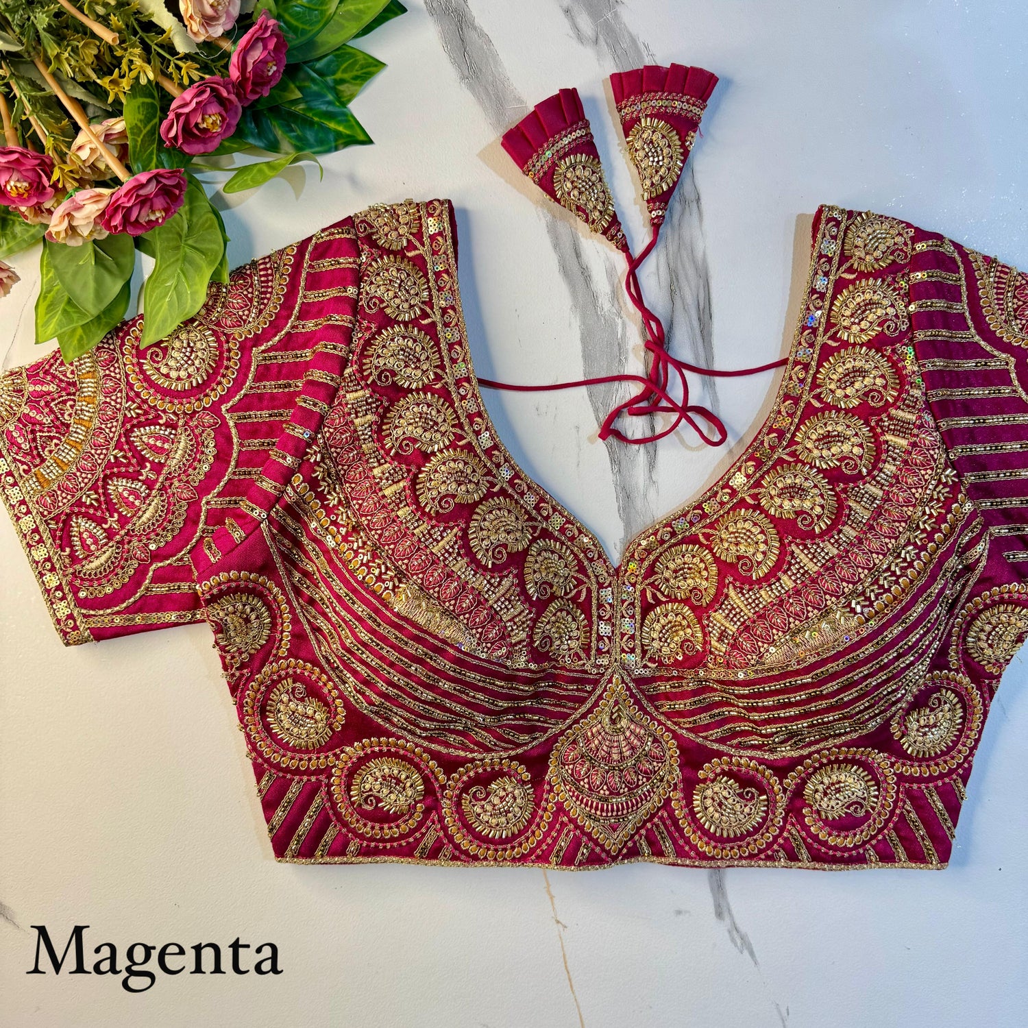 Mengeta Soft Heavy Pure Soft Italian Silk With Tricot Fuising Work Bridal Blouse