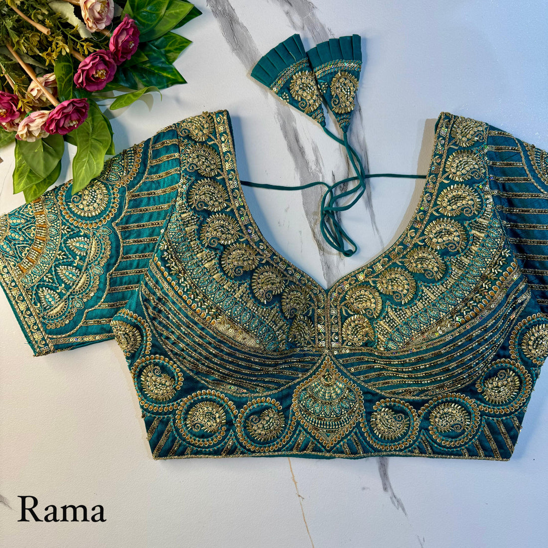 Rama Soft Heavy Pure Soft Italian Silk With Tricot Fuising Work Bridal Blouse