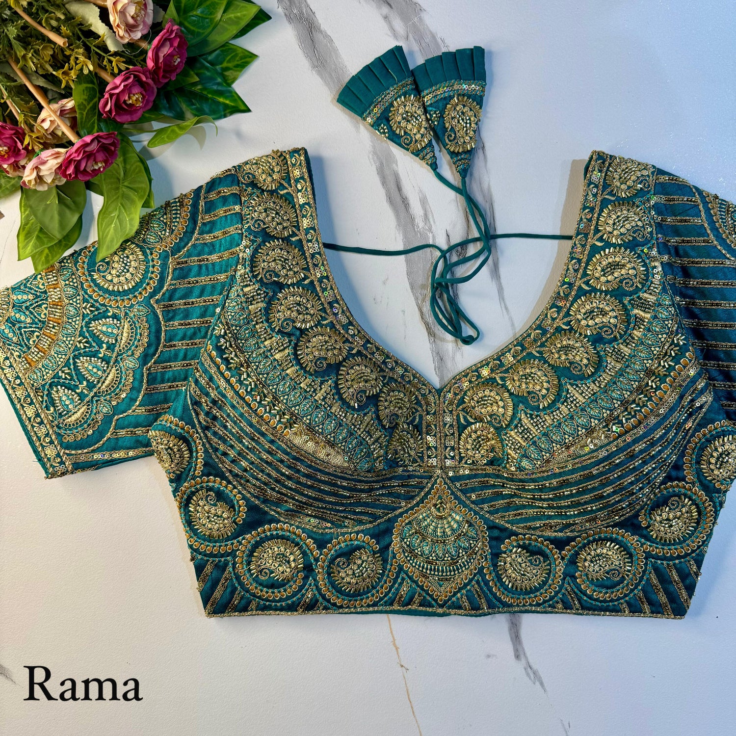 Rama Soft Heavy Pure Soft Italian Silk With Tricot Fuising Work Bridal Blouse