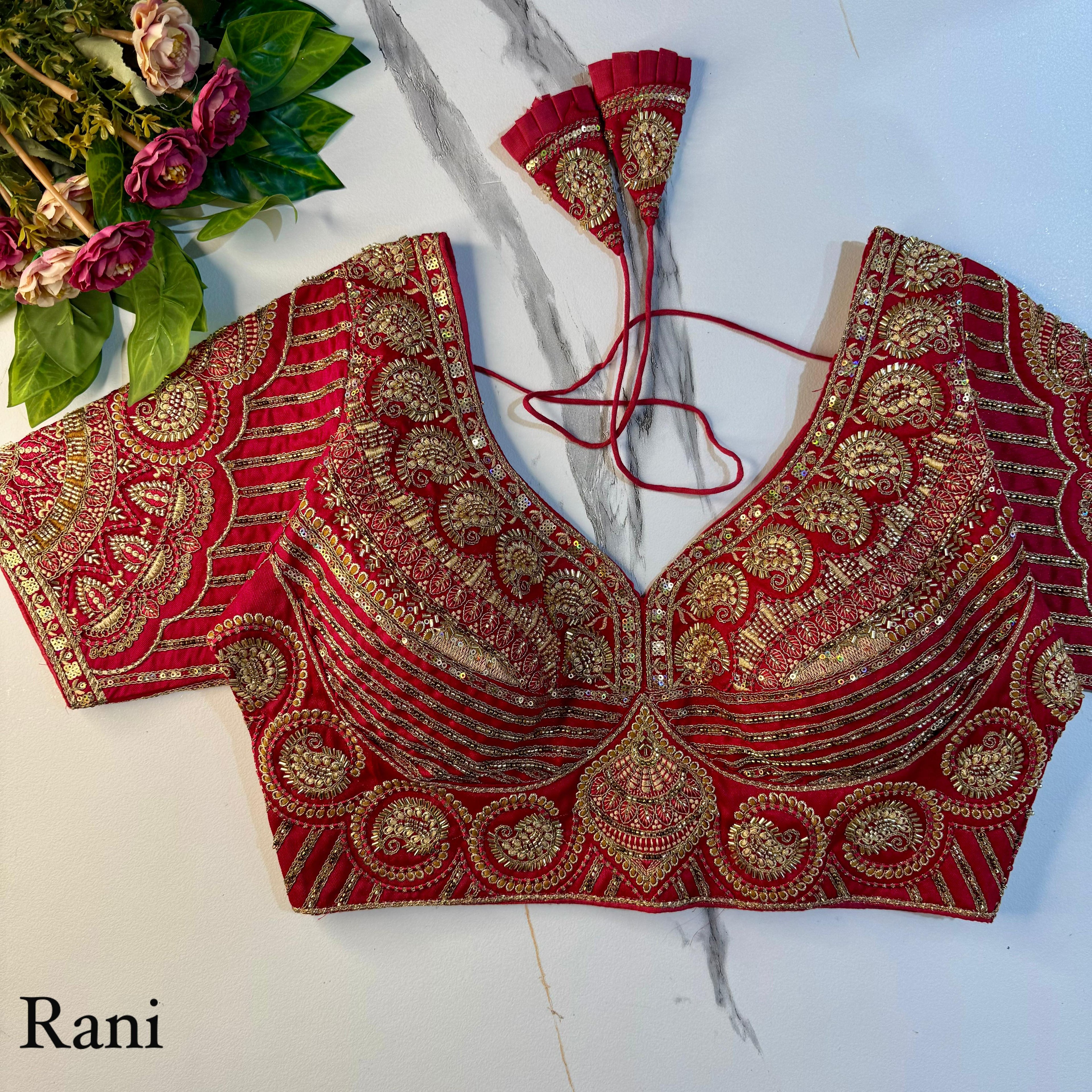 Rani Soft Heavy Pure Soft Italian Silk With Tricot Fuising Work Bridal Blouse