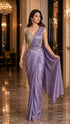 Lavender Pure Imported Fendi Silk Ready to Wear Saree