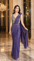 Purple Pure Imported Fendi Silk Ready to Wear Saree