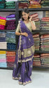 Blue Pure Soft Gaji Silk Original Bandhani With Langdi Gota Pati Work Bandhani Saree