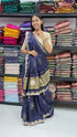 Blue Pure Soft Gaji Silk Original Bandhani With Langdi Gota Pati Work Bandhani Saree