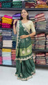 Green Pure Soft Gaji Silk Original Bandhani With Langdi Gota Pati Work Bandhani Saree